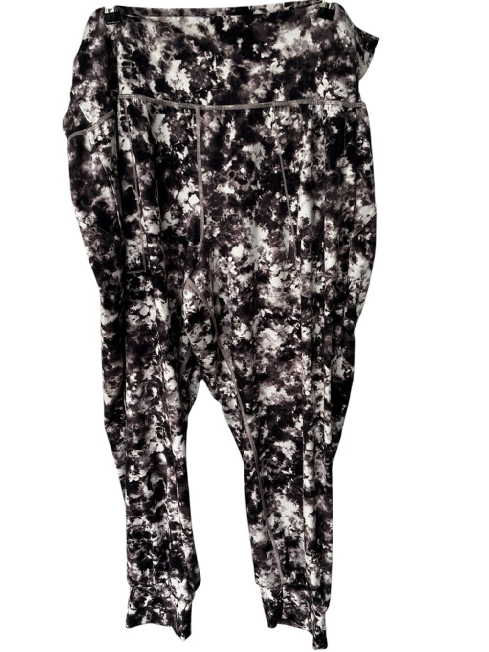 Athleta Salutation Printed High-Rise Black White Marble Jogger Size 3X